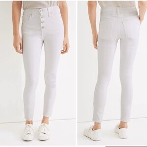 Madewell High-Rise Skinny Crop Jeans in Pure White Button-Front Edition size 27